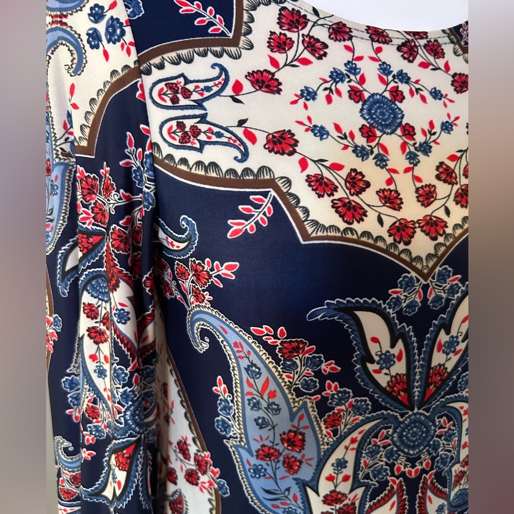 Chic Paisley 3/4 Sleeve Dress Small - Picture 2 of 12